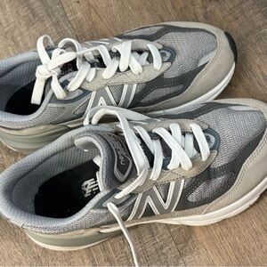 New Balance Light Gray and White Sneakers